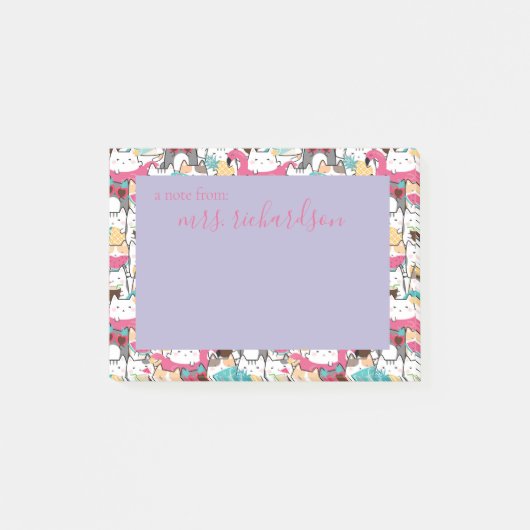 Kawaii Summer Cute Kitty Cats Post-it® Notes (Voorkant)
