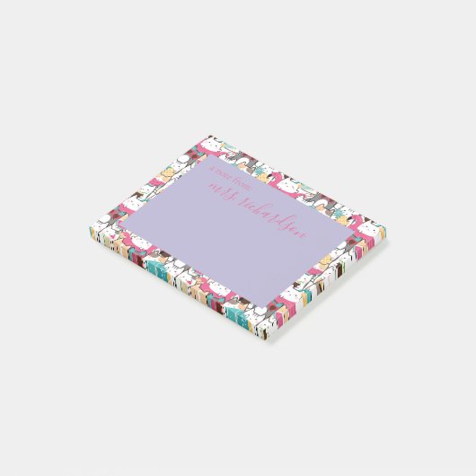 Kawaii Summer Cute Kitty Cats Post-it® Notes (Schuin)