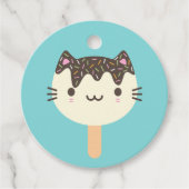 Kawaii Summer Ice Lolly Popsicle Cat Bedankjes Labels (Voorkant)