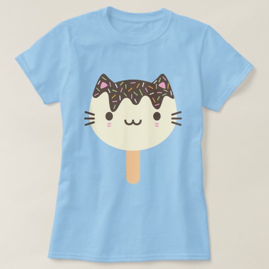 Kawaii Summer Ice Lolly Popsicle Cat T-shirt (Design voorkant)