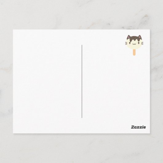 Kawaii Summer Ice Lolly Popsicle Cats Briefkaart (Achterkant)