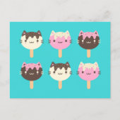 Kawaii Summer Ice Lolly Popsicle Cats Briefkaart (Voorkant)