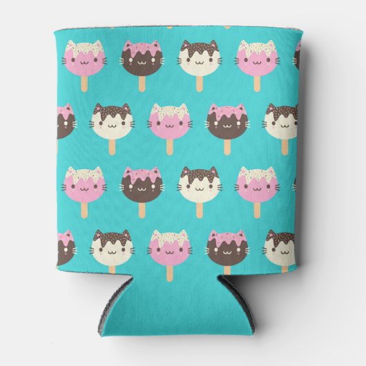 Kawaii Summer Ice Lolly Popsicle Katten Blikjeskoeler (Voorkant)