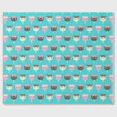 Kawaii Summer Ice Lolly Popsicle Katten Cadeaupapier (Vlak)