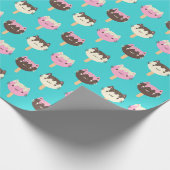 Kawaii Summer Ice Lolly Popsicle Katten Cadeaupapier (Hoek)