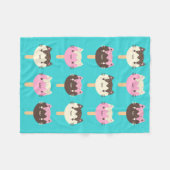 Kawaii Summer Ice Lolly Popsicle Katten Fleece Deken (Voorkant (Horizontaal))