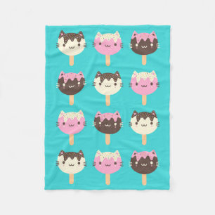 Kawaii Summer Ice Lolly Popsicle Katten Fleece Deken