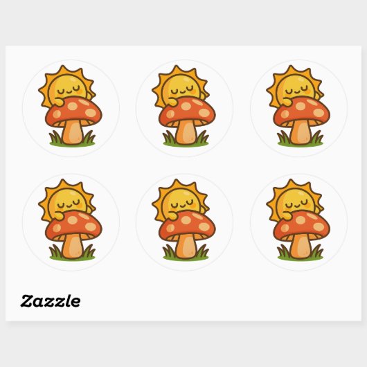 Kawaii Sun on Mushroom – Sticker (Vel)