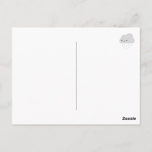 Kawaii Sun & Rain Briefkaart (Achterkant)