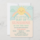 Kawaii Sun Ray van Sunshine Pastel Baby shower Kaart (Voorkant)