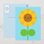 Kawaii Sunflower Briefkaart (Voorkant / Achterkant)
