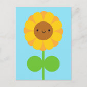 Kawaii Sunflower Briefkaart (Voorkant)
