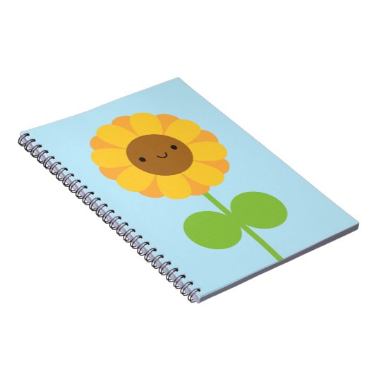Kawaii Sunflower Notitieboek (Rechterzijde)
