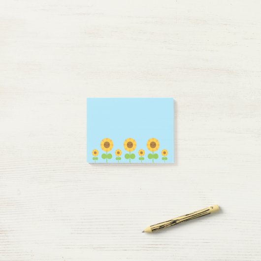 Kawaii Sunflower Post-it® Notes (Op bureau)