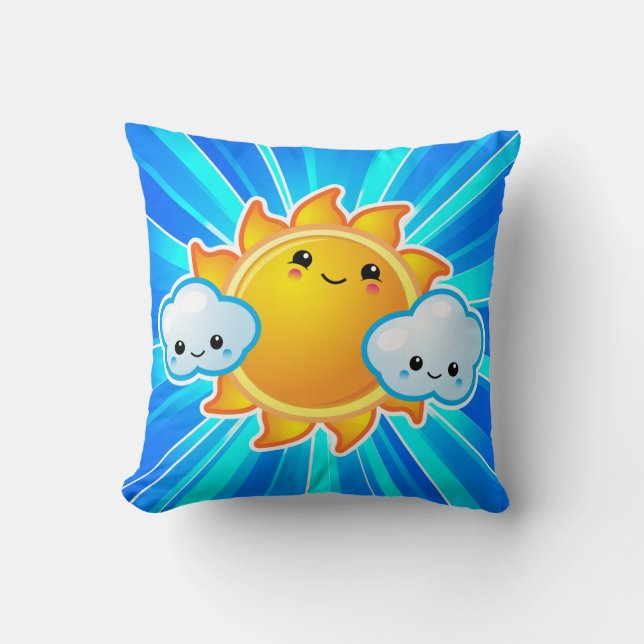 Kawaii Sunny Day American MoJo Kussens (Voorkant)