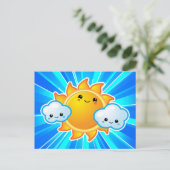 Kawaii Sunny Day Briefkaart (Staand voorkant)