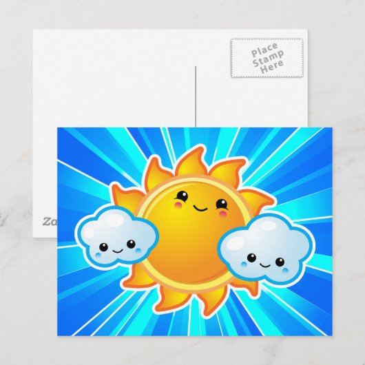 Kawaii Sunny Day Briefkaart (Voorkant / Achterkant)