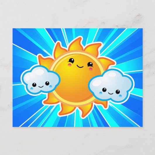 Kawaii Sunny Day Briefkaart (Voorkant)