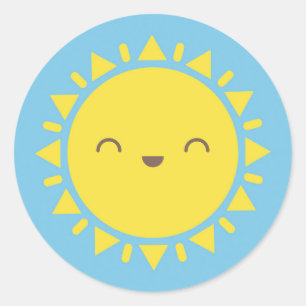 Kawaii Sunny Days Ronde Sticker