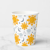 Kawaii Suns, Moons en Clouds Papieren Bekers (Achterkant)