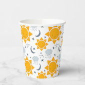 Kawaii Suns, Moons en Clouds Papieren Bekers (Links)