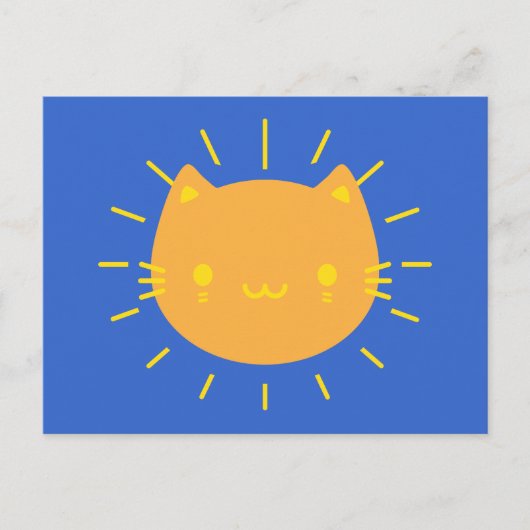 Kawaii Sunshine Cat Briefkaart (Voorkant)