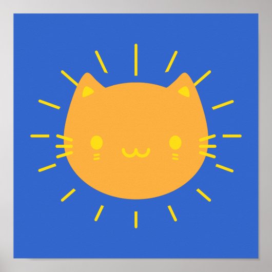 Kawaii Sunshine Cat Poster (Voorkant)