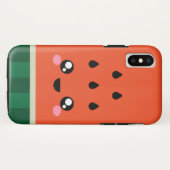 Kawaii Super Cute Watermelon iPhone X Hoesje (Achterkant (horizontaal))