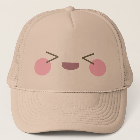 Kawaii Super Happy Face Joyful Delight Trucker Pet (Voorkant)