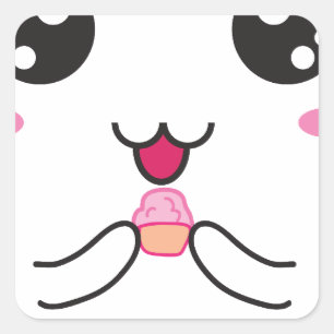 Kawaii Super Schattige ^-^ Vierkante Sticker