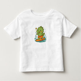 Kawaii Surfing Dinosaur for Kids T-Shirt 🦖🏄♂️✨