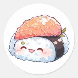 Kawaii sushi #2 ronde sticker