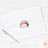 Kawaii sushi #2 ronde sticker (Envelop)