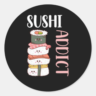 Kawaii Sushi Anime Cute Japans Food Ronde Sticker
