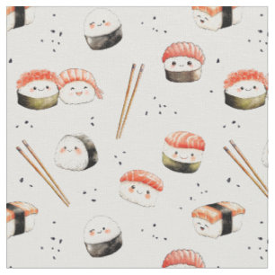 Kawaii Sushi Aziatisch Japans eten Stof