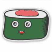 Kawaii Sushi Cartoon – Schattigee Sticker (Voorkant)