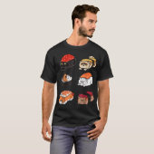 Kawaii Sushi Cats, Slaperige Sushi Katten_1 T-shirt (Voorkant volledig)
