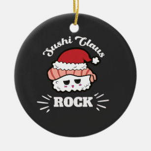 Kawaii Sushi Christmas Keramisch Ornament