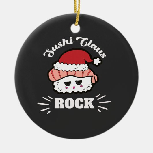 Kawaii Sushi Christmas Keramisch Ornament (Voorkant)