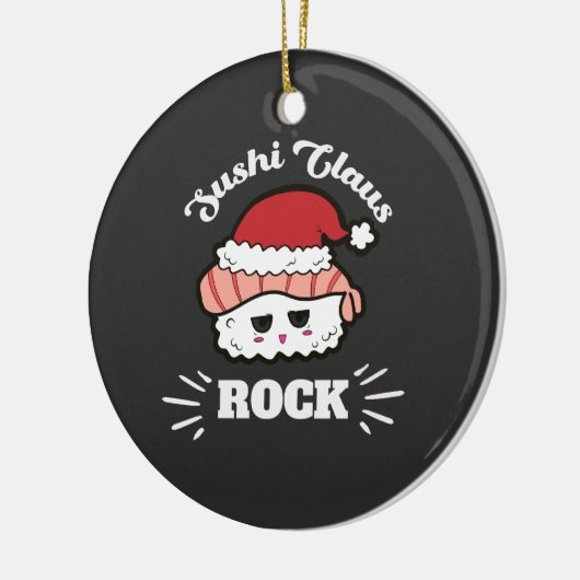 Kawaii Sushi Christmas Keramisch Ornament (Links)
