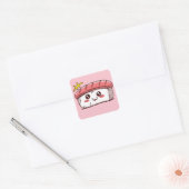 Kawaii Sushi Cute Japans Food Vierkante Sticker (Envelop)