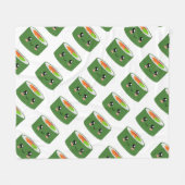 Kawaii Sushi Fleece Deken (Voorkant (Horizontaal))