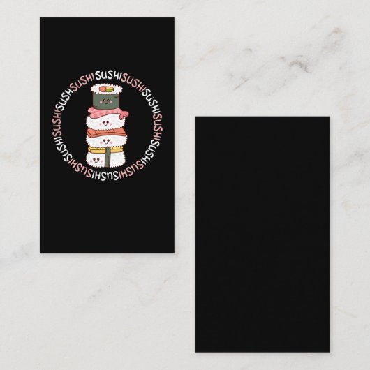 Kawaii Sushi Funny Anime Japans eten Visitekaartje (Voorkant / Achterkant)