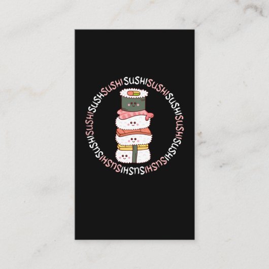 Kawaii Sushi Funny Anime Japans eten Visitekaartje (Voorkant)