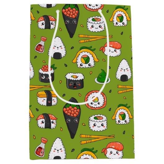 Kawaii Sushi Geschenktas Medium Cadeauzakje (Voorkant)