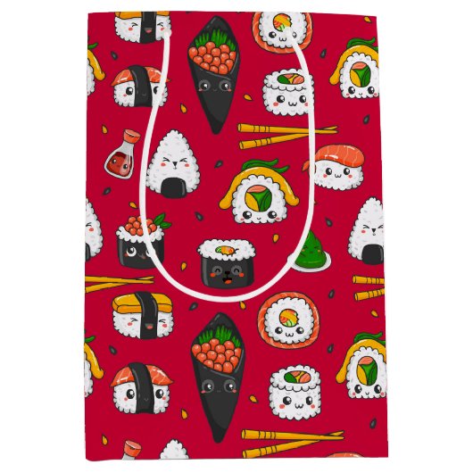 Kawaii Sushi Gift Bag Medium Cadeauzakje (Voorkant)