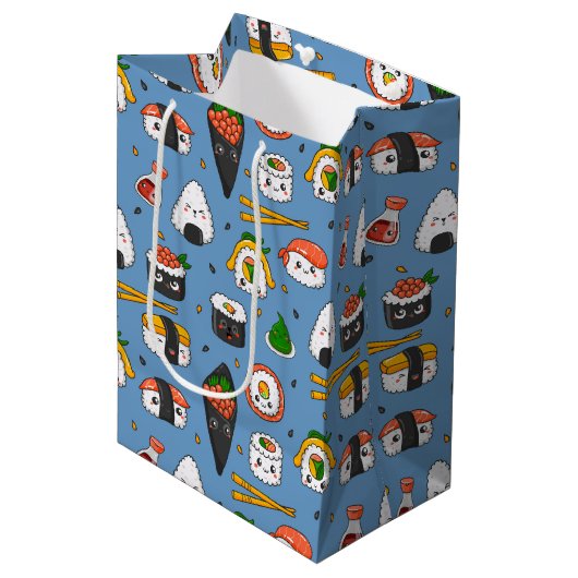 Kawaii Sushi Gift Bag Medium Cadeauzakje (Voorkant Gekanteld)