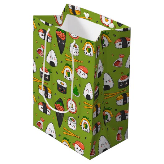 Kawaii Sushi Gift Bag Medium Cadeauzakje (Voorkant Gekanteld)