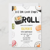 Kawaii Sushi Goede Tijden Roll Kinder Volwassene V Kaart (Voorkant)