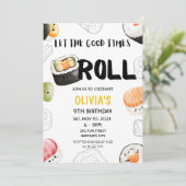 Kawaii Sushi Goede Tijden Roll Kinder Volwassene V Kaart (Staand voorkant)